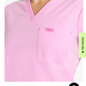 Dolan Light Pink V-Neck One-Pocket Scrub Top